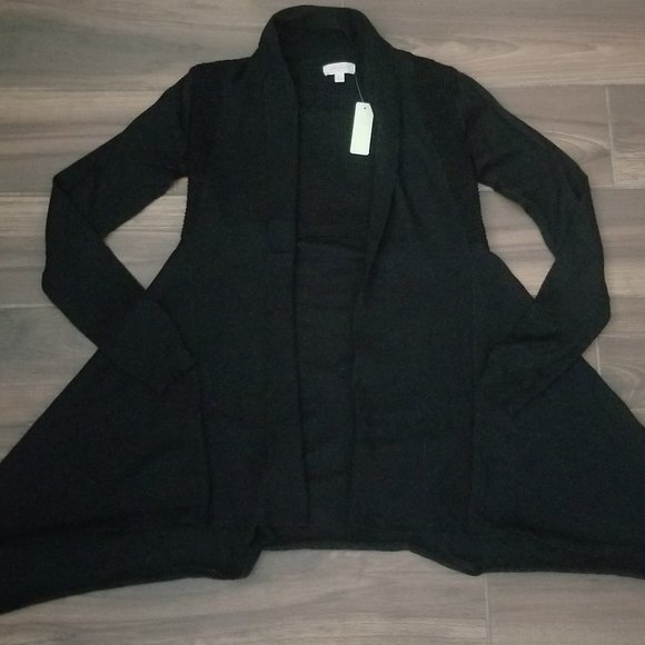 Ambiance Sweaters - NEW / women's / AMBIANCE / open front / KNIT CARDIGAN / black / SIZE small